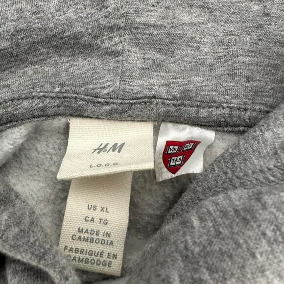 Y2K Boxy Heavyweight H&M Harvard University Boxy fit gray hoodie size XL - Picture 3 of 4